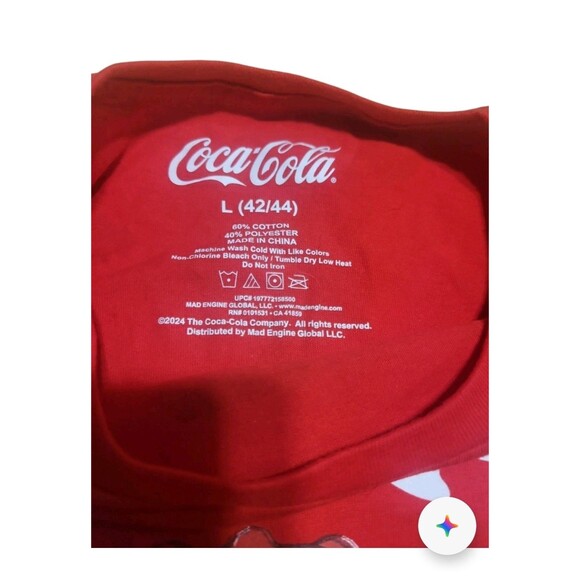 Coca-Cola Men’s T-Shirt Large Red Bottle Cap Best Pop Ever Graphic Tee - Picture 2 of 5